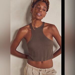 NWOT Intimately Free People Switch it Up Halter tank Knit in Espresso SOLD OUT S